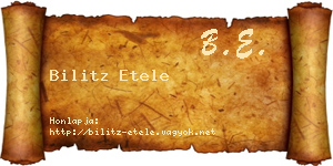 Bilitz Etele névjegykártya